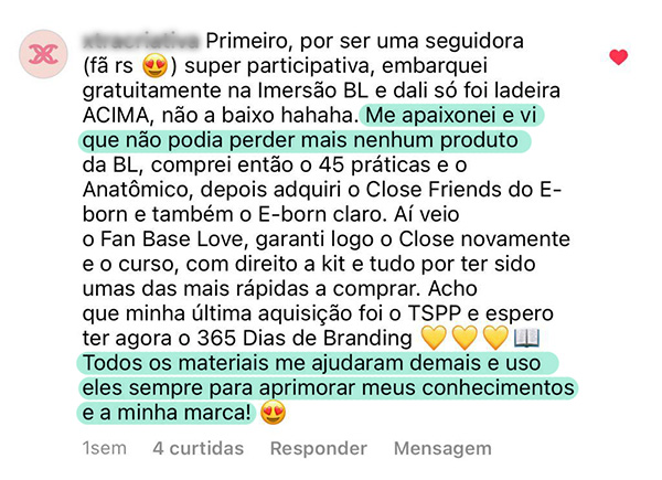 Depoimento de cliente
