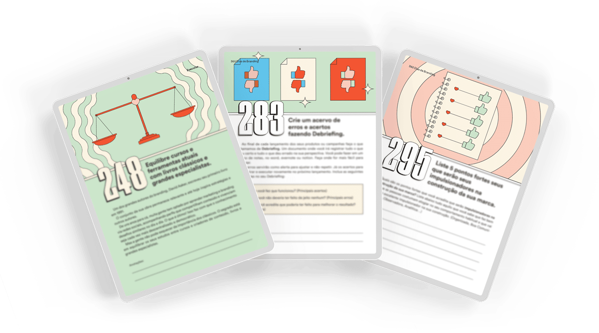 365 Dias de Branding em iPad, notebook e impresso